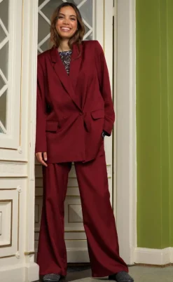 Black Colour Blazer - Zarra - Wine