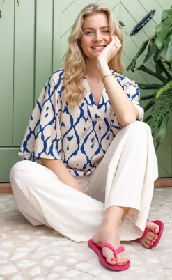 Black Colour Bluse - Chloe - Blue