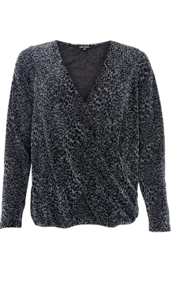 Black Colour Bluse - Chris Mesh - Silver