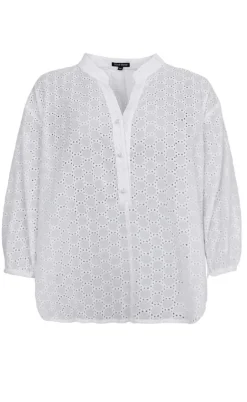 Black Colour Bluse - Frida - White