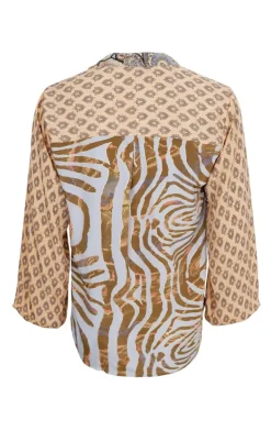 Black Colour Bluse - Luna - Paradise Sky Mix