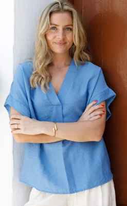 Black Colour Bluse - Samos - Ocean