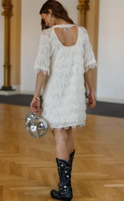 Black Colour Kjole - Gatsby - White