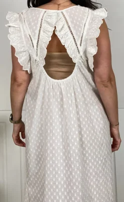 Black Colour Kjole - Mie Frill - White