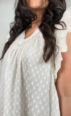 Black Colour Kjole - Mie Frill - White