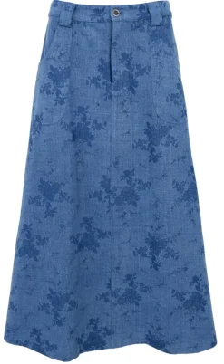 Black Colour Nederdel - Fiola - Denim Blue