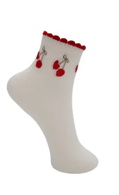 Black Colour Strømper - Drue Cherry - Off White