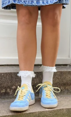 Black Colour Strømper - Lia - White