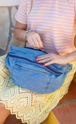 Black Colour Taske - Asra - Lt. Denim Blue