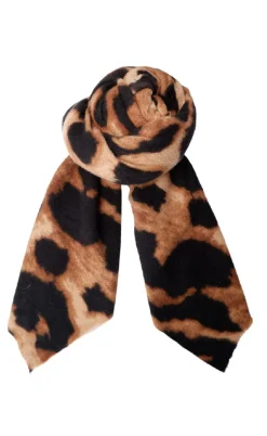Black Colour Tørklæde - Felina - Brown Leo