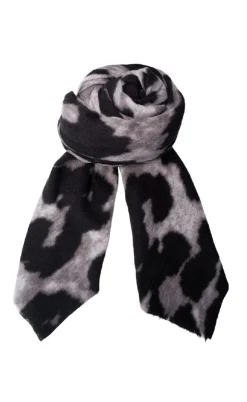 Black Colour Tørklæde - Felina - Grey Leo