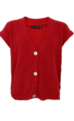 Black Colour Vest - Dell - Red