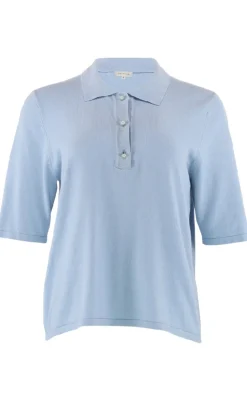 Continue Bluse - Diane Polo - Light Blue