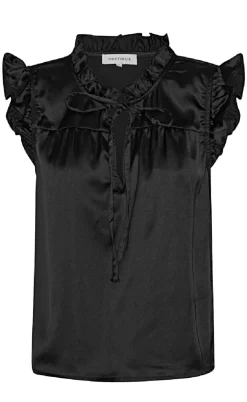 Continue Bluse - Lilly Satin - Black