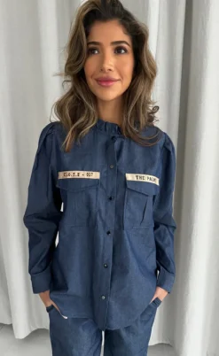 Continue Bluse - Mili Patch Chambre - Denim Blue