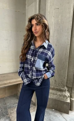 Continue Skjorte - Alice Mix - Blue Check