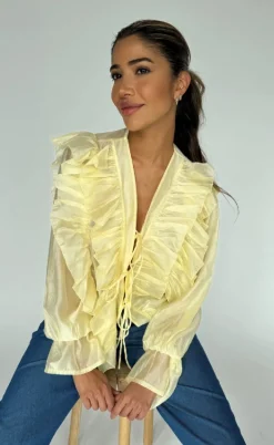 Continue Skjorte - Citta - Light Yellow