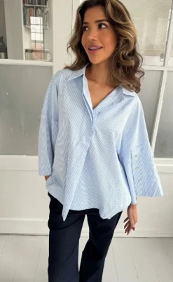 Continue Skjorte - Klara - Blue Stripe