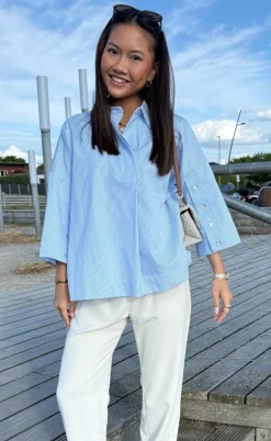 Continue Skjorte - Klara - Blue Stripe