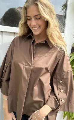 Continue Skjorte - Klara - Brown