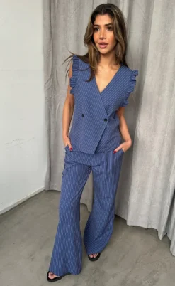 Continue Vest - Lydia - Blue Stripe