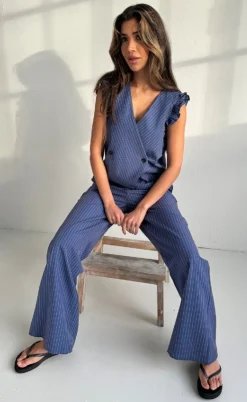 Continue Vest - Lydia - Blue Stripe