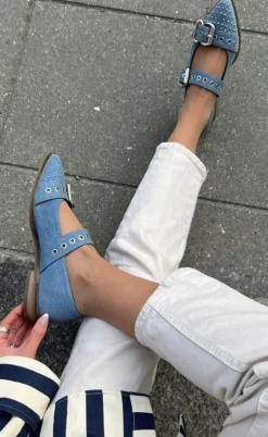 Copenhagen Shoes Ballerinaer - Future Vibes - Blue Denim