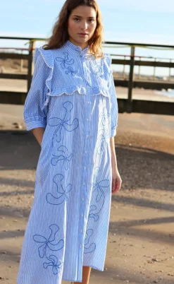 Cras Kjole - Cody - White Blue Stripe