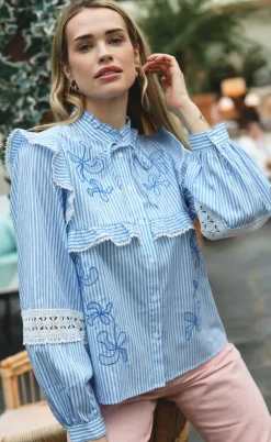 Cras Skjorte - Cody - White Blue Stripe