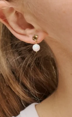 ENAMEL Copenhagen Øreringe - Daystar Globe - Opal