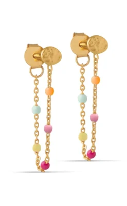 ENAMEL Copenhagen Øreringe - Lola - Rainbow Gold Colour