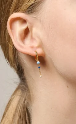 ENAMEL Copenhagen Øreringe - Lola Bold Hoops - Marine