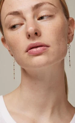 ENAMEL Copenhagen Øreringe - Lola Double Pearl Hoops  - Copper