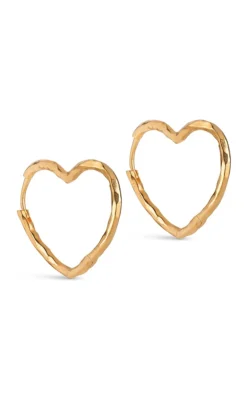 ENAMEL Copenhagen Øreringe - Organic Heart Medium - Gold Colour