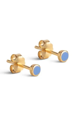 Enamel Copenhagen Øreringe - Stud Enamel Dot - Cornflower