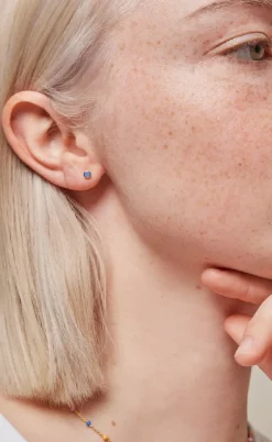 Enamel Copenhagen Øreringe - Stud Enamel Dot - Cornflower