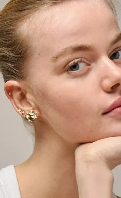 ENAMEL Copenhagen Øreringe - Studs Large Sunshine - Gold Colour