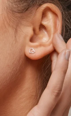 Enamel Copenhagen Øreringe - Studs Organic Heart - Silver Colour