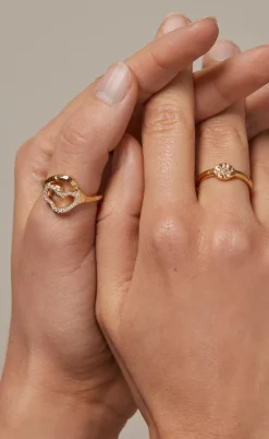 ENAMEL Copenhagen Ring - Vera - Clear/Gold Colour