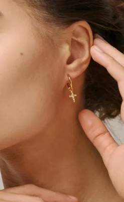 ENAMEL Copenhagen Vedhæng - Golden Cross - Gold Colour