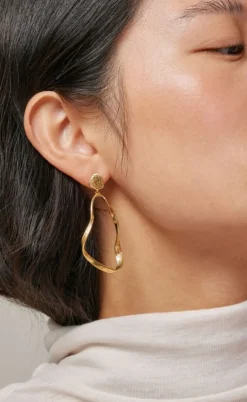 Enamel Ørering - Aloma Large - Gold Colour