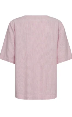 Freequent Bluse - Lava - Off White w. Fuchsia Pink