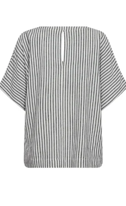 Freequent Bluse - Lavisco - Star Off-white w. Navy Blazer