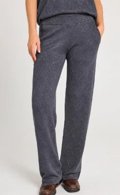 Freequent Bukser - Anilux - Gray Pinetripe W. Gunmetal