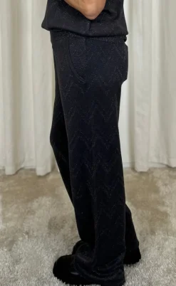 Freequent Bukser - Anilux - Gray Pinetripe W. Gunmetal