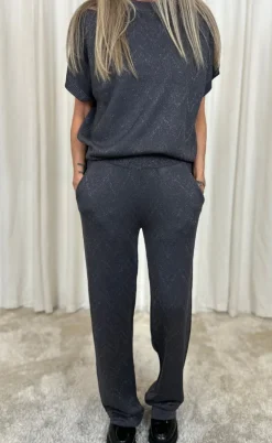 Freequent Bukser - Anilux - Gray Pinetripe W. Gunmetal