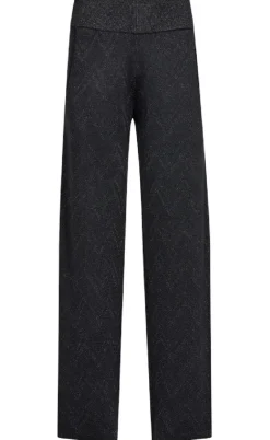 Freequent Bukser - Anilux - Gray Pinetripe W. Gunmetal