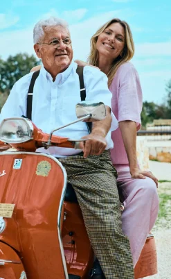 Freequent Bukser - Lava  - Off White w. Fuchsia Pink