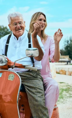 Freequent Bukser - Lava  - Off White w. Fuchsia Pink