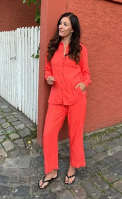 Freequent Bukser - Lava Ankle - Hot Coral